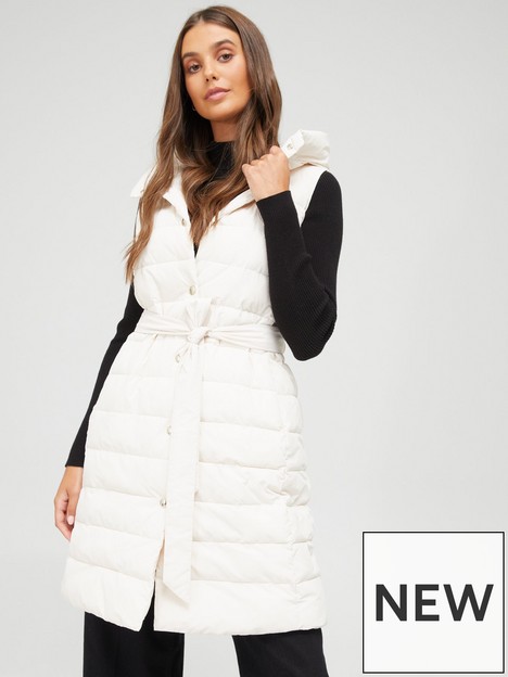tommy-hilfiger-feminine-nylon-hooded-long-vest-off-white