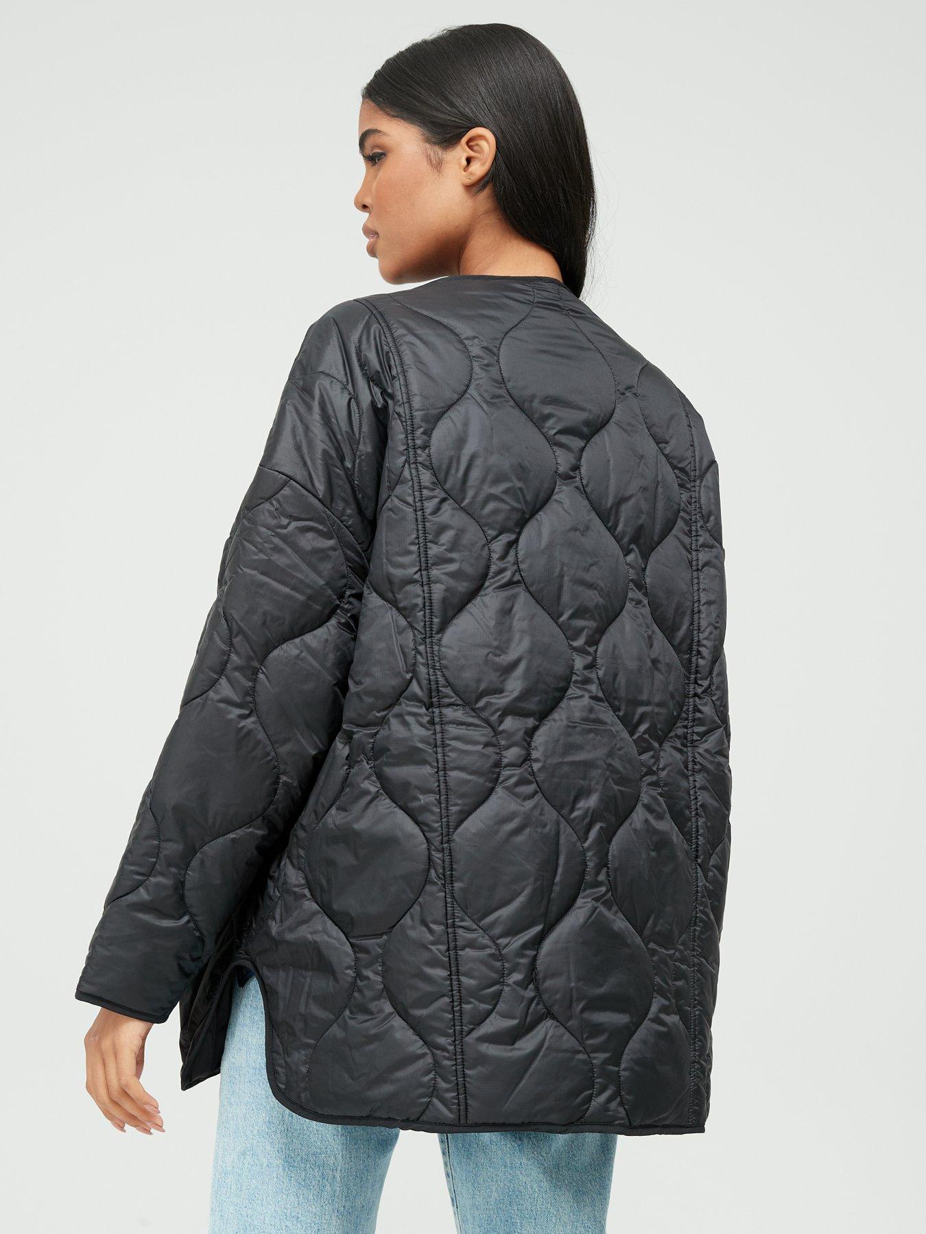 Tommy Jeans Oversize Onion Quilt Jacket Black very.co.uk