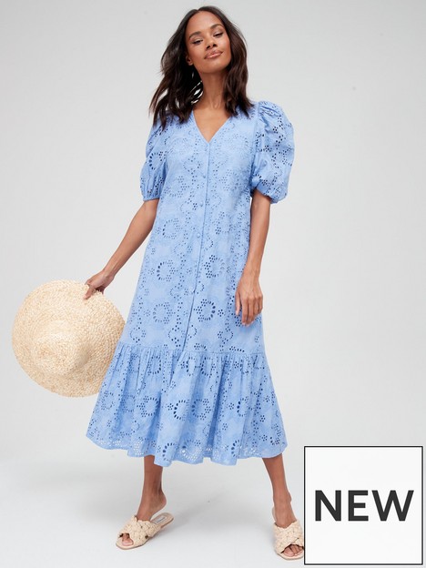 v-by-very-embroidered-puff-sleeve-beach-maxi-dress-blue