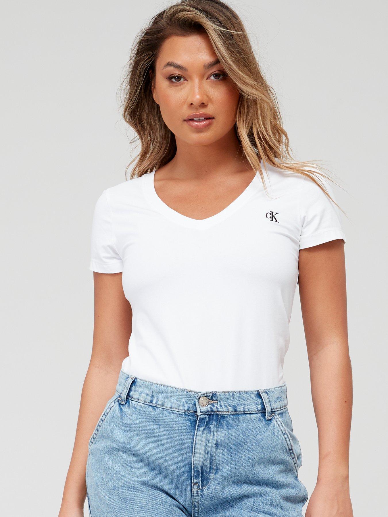 undefined V-Neck T-Shirt - White