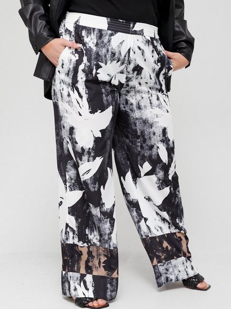 calvin-klein-curve-recycled-printed-wide-leg-trouser-black