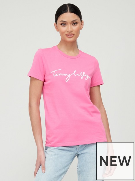 tommy-hilfiger-crew-neck-graphic-t-shirt-pink