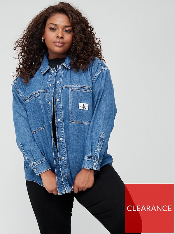 Calvin Klein Jeans Utility Shirt Jacket Plus - Blue 