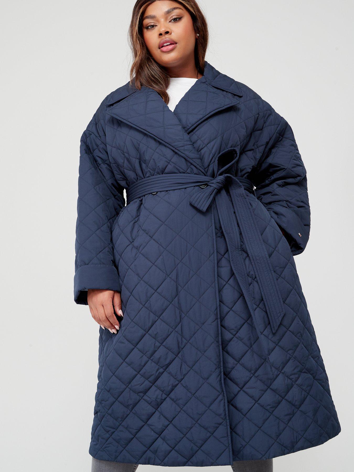 Quilted Coat Sorona - Blue Hilfiger Trench Tommy Curve Relaxed