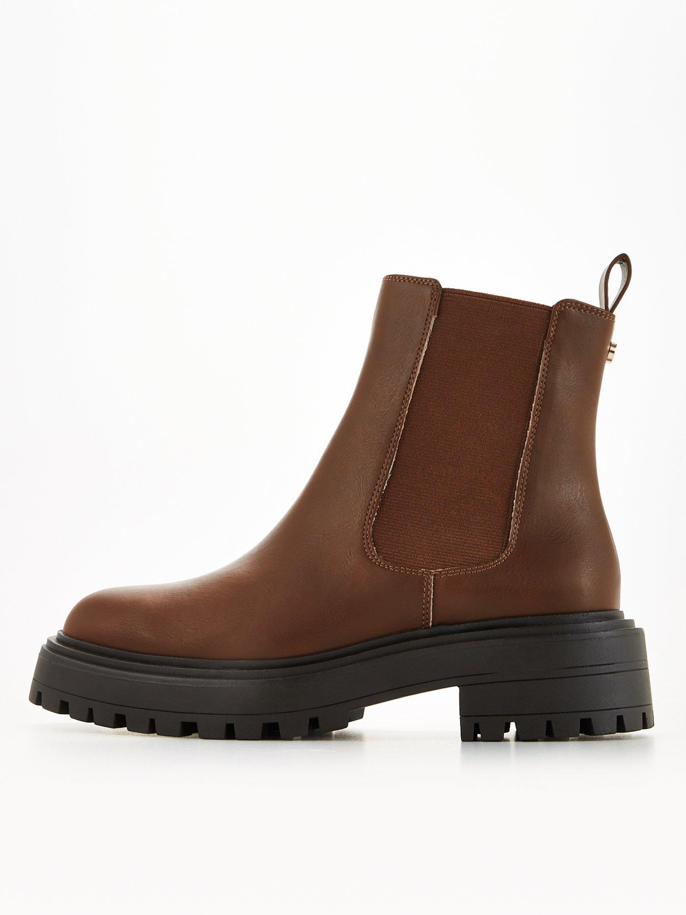 V by Very Wide Fit Chunky Chelsea Boot Tan very