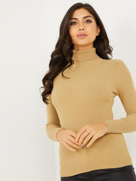 quiz-knitted-roll-neck-top