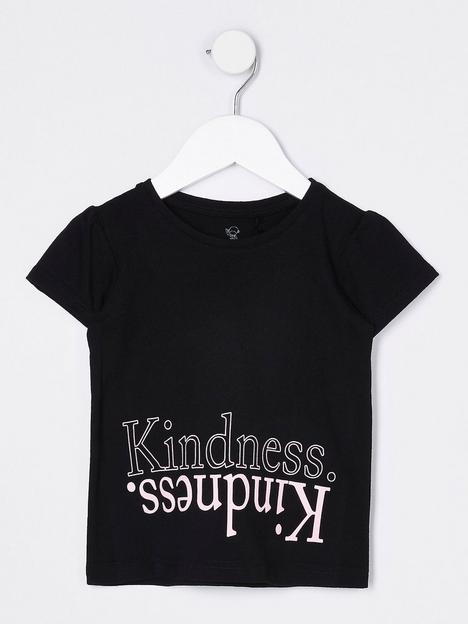 river-island-mini-mini-girls-kindness-puff-sleeve-t-shirt--nbspblack