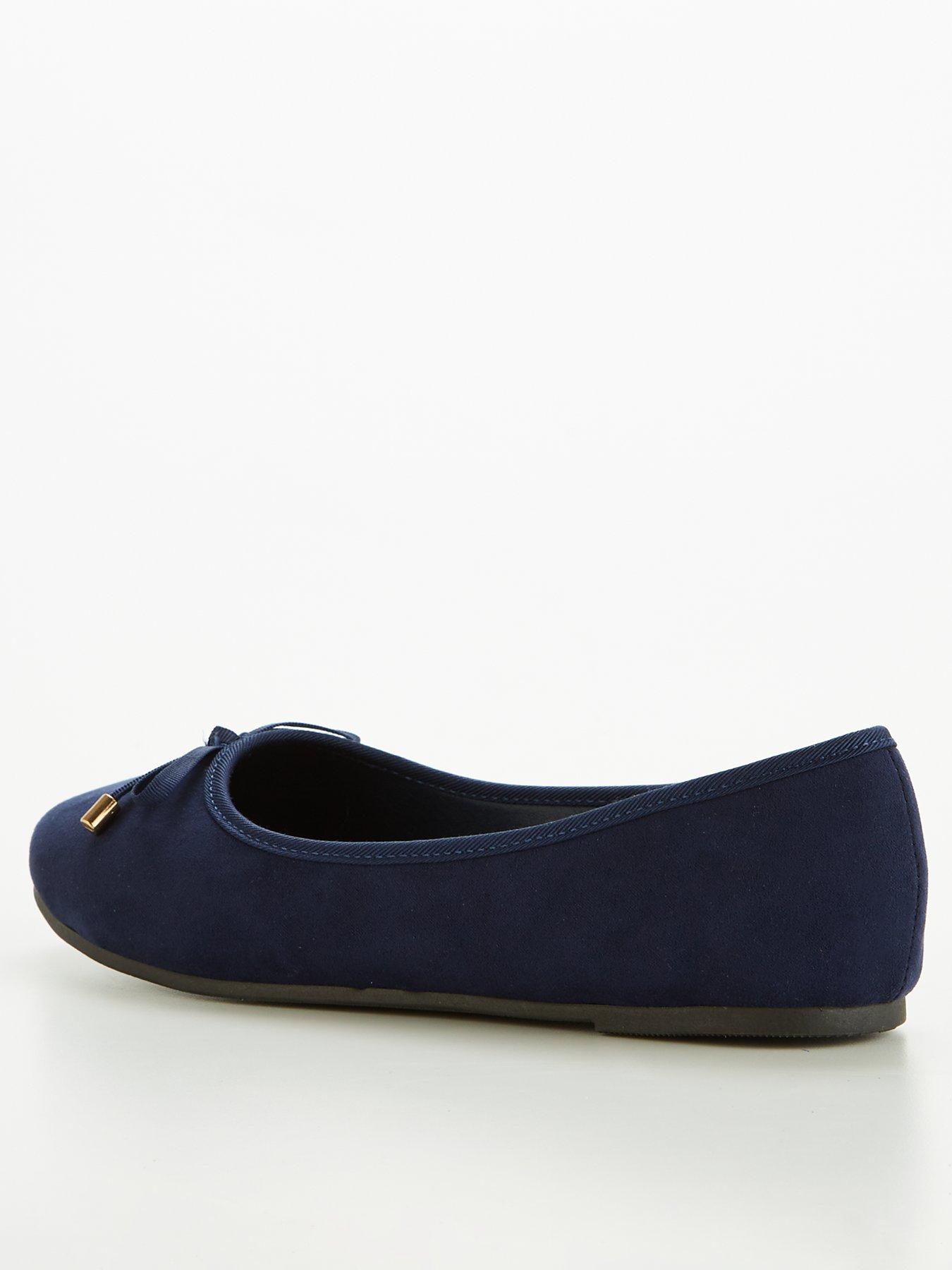 Everyday Wide Fit Round Toe Ballerina Navy very