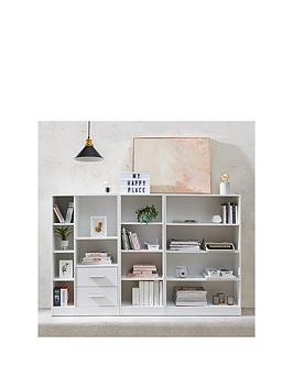 Product photograph of Everyday New Metro 3 Piece Storage Bookcase Package - White from very.co.uk