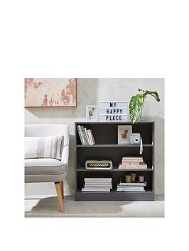 Product photograph of Everyday New Metro Small Wide Bookcase - Grey from very.co.uk