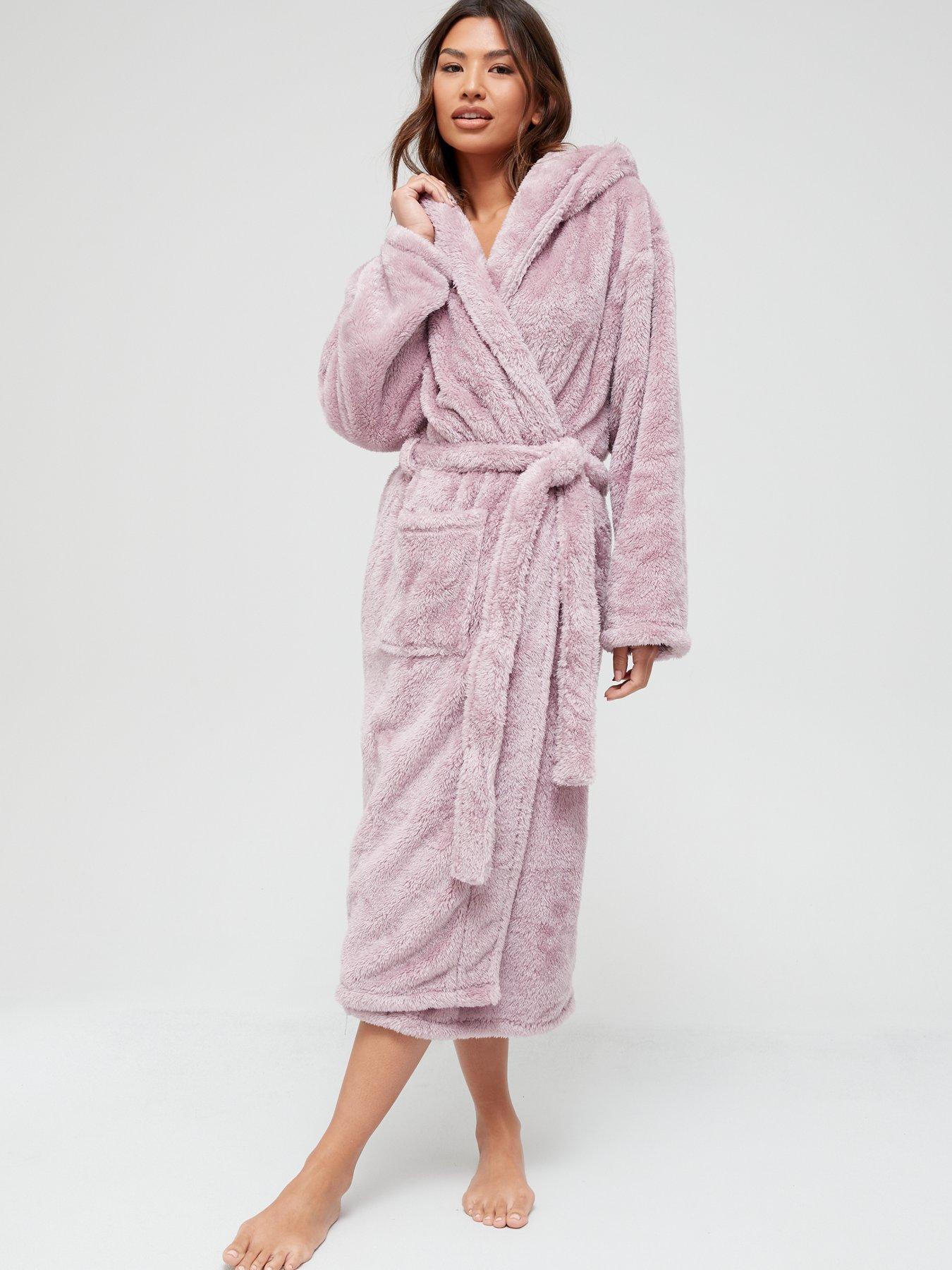 Details about   Super Soft Embossed Fleece Zip Front Dressing Gown Robe Size S M L XL XXL 