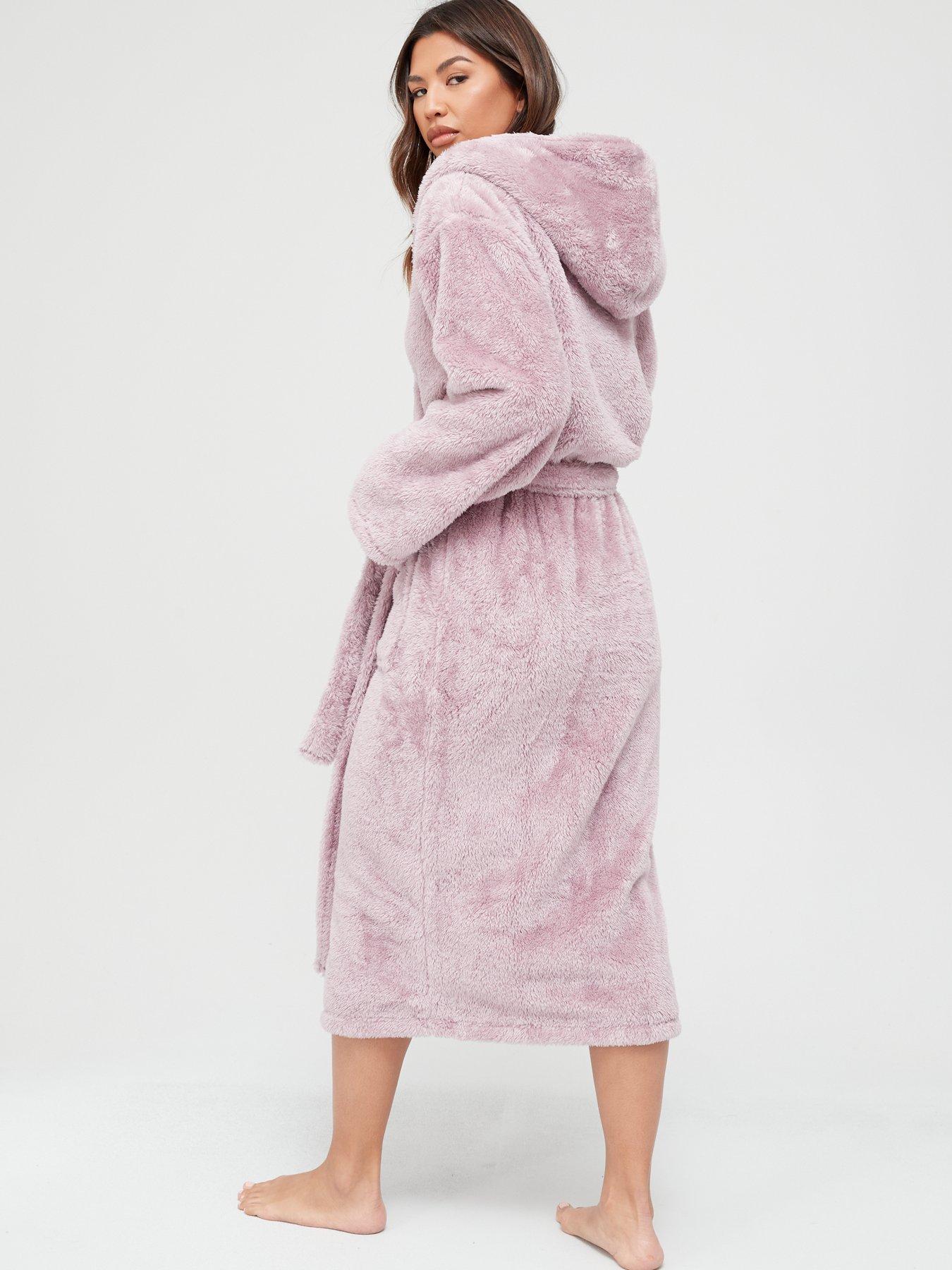 V by Very Longline Hooded Dressing Gown - Heather | very.co.uk
