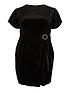  image of quiz-curve-black-velvet-wrap-dress
