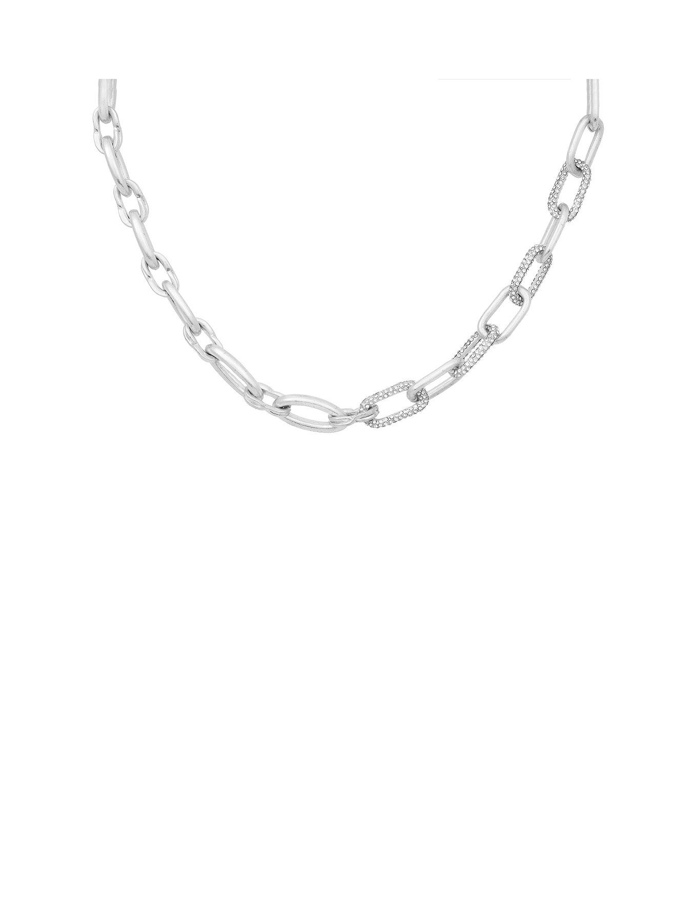  Silver Chunky Link Chain Necklace