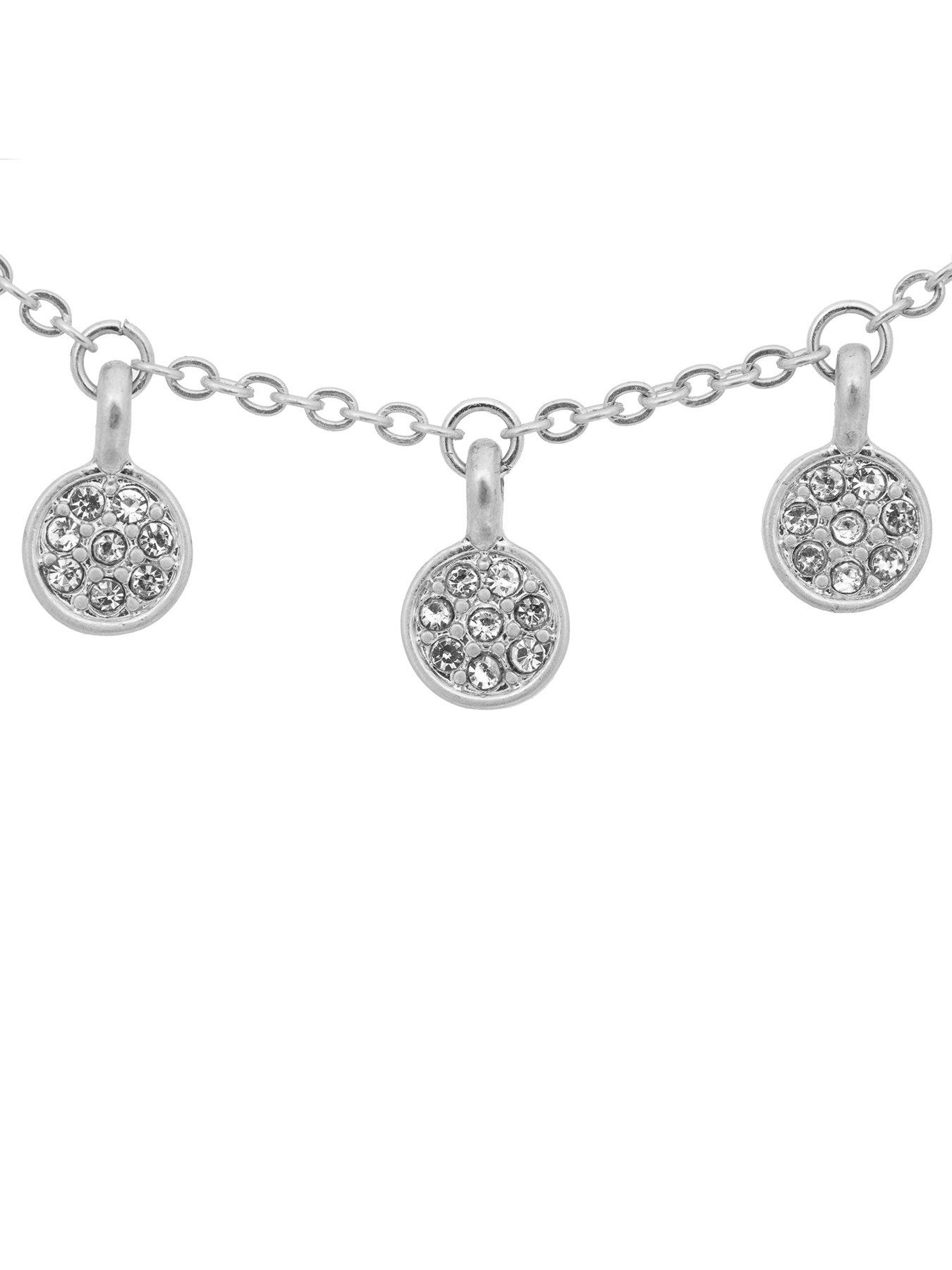 Women Silver Pave Boho Choker Necklace