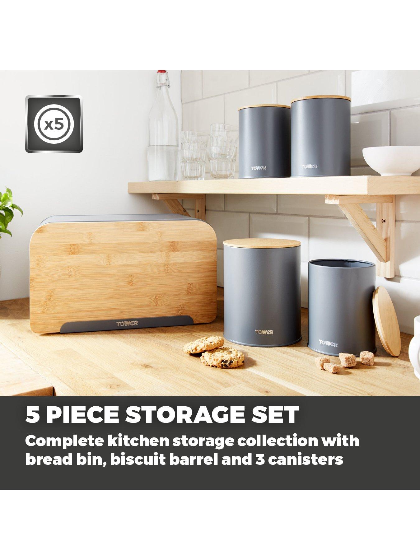 Image 3 of 6 of Tower Scandi Set of 3 Storage Canisters &ndash; Grey