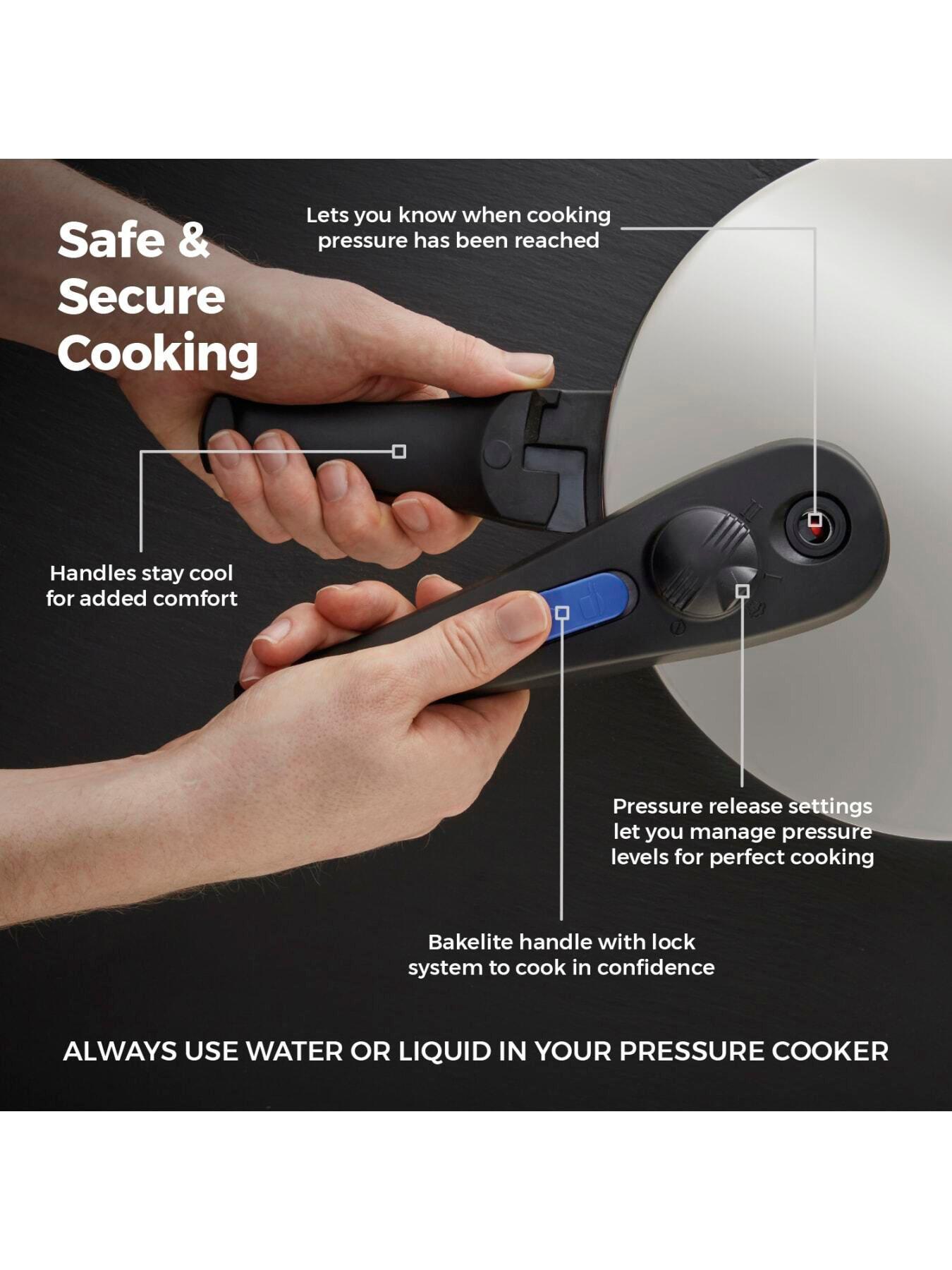 Image 4 of 7 of Tower Express Pressure Cooker, Bakelite Lid Lock, 4L, Stainless Steel