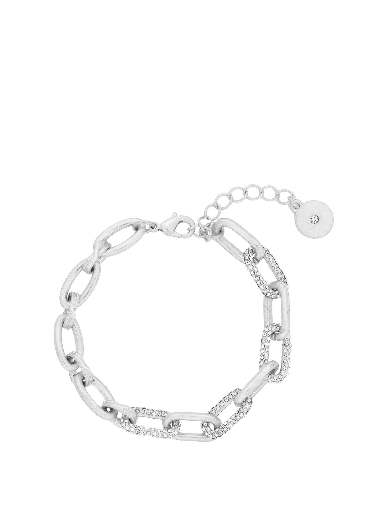 Women Silver Chunky Link Chain Bracelet