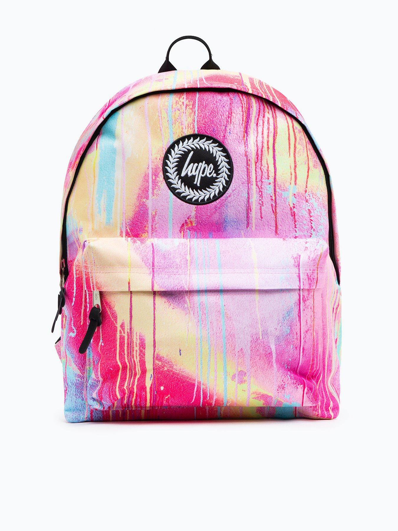 Kids Unisex Spray Drips Crest Backpack - Pink