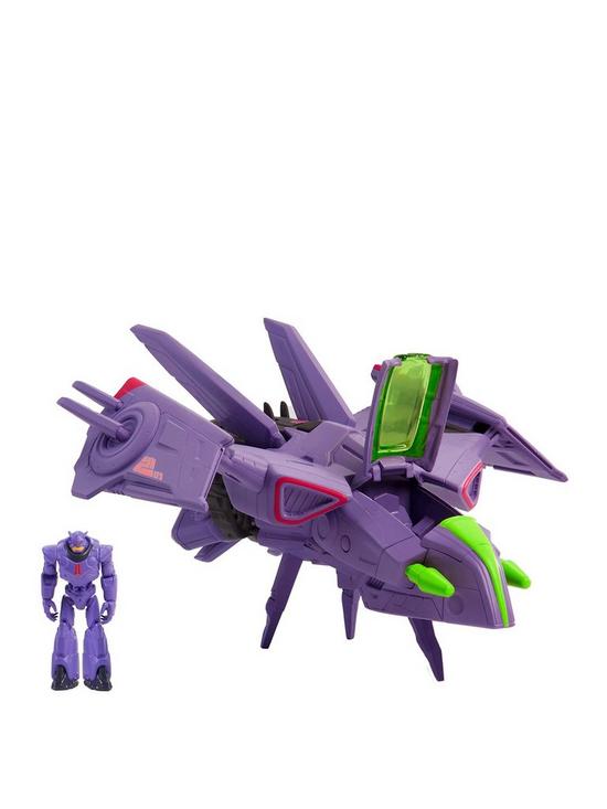 front image of disney-pixar-lightyear-hyperspeed-series-zurg-fighter-ship-and-figure
