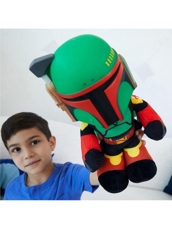front image of star-wars-boba-fett-voice-cloner-feature-plush