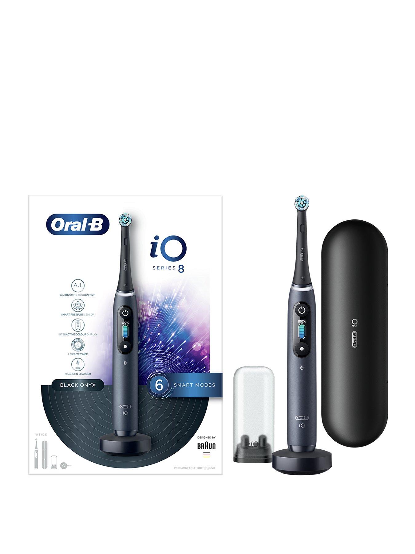 Oral-B iO8 Black Electric Toothbrush + Travel Case | very.co.uk