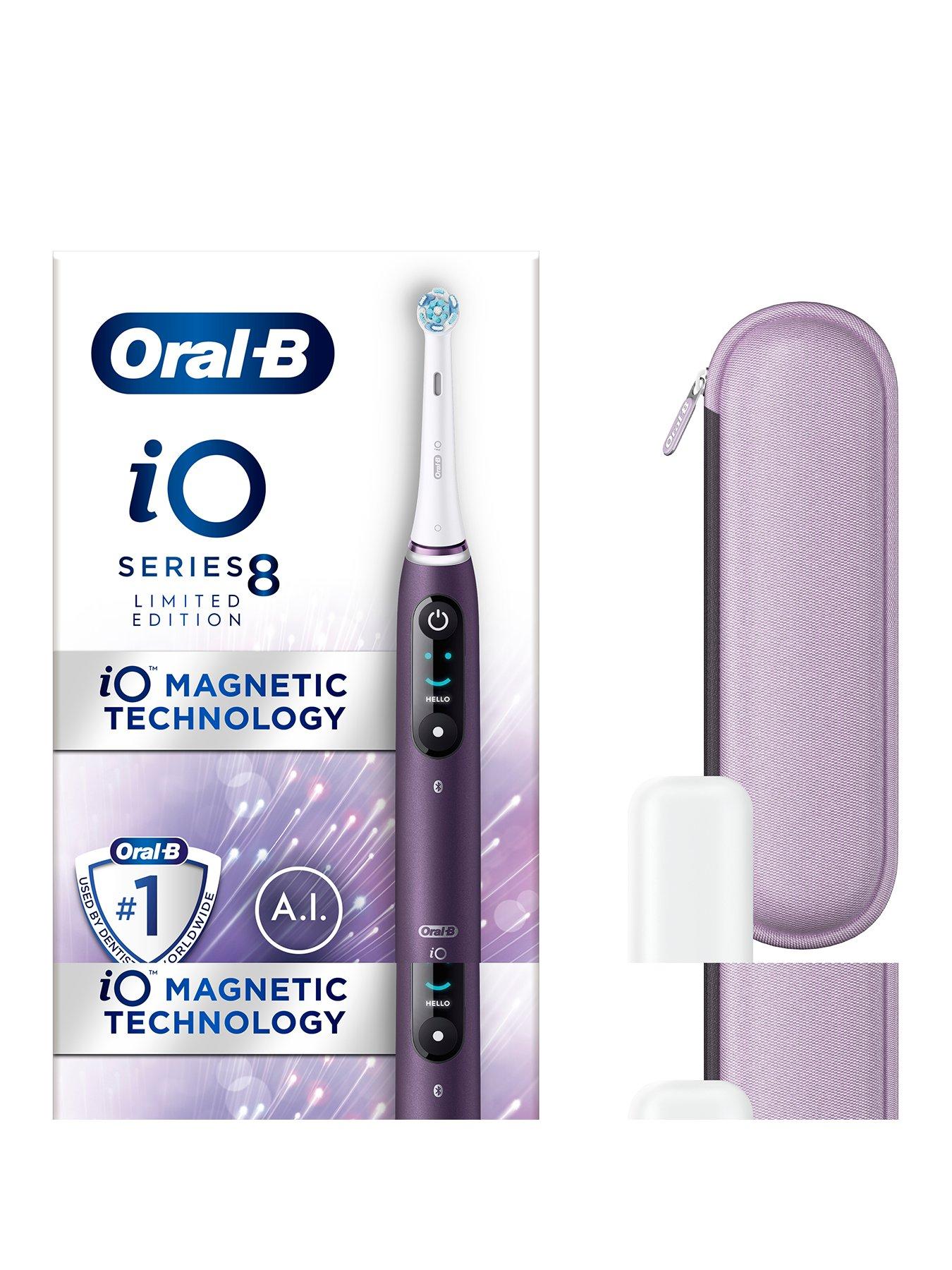 Oral-B Io8 Violet Electric Toothbrush + Travel Case - 3 Hour Quick Charge - 6 Modes