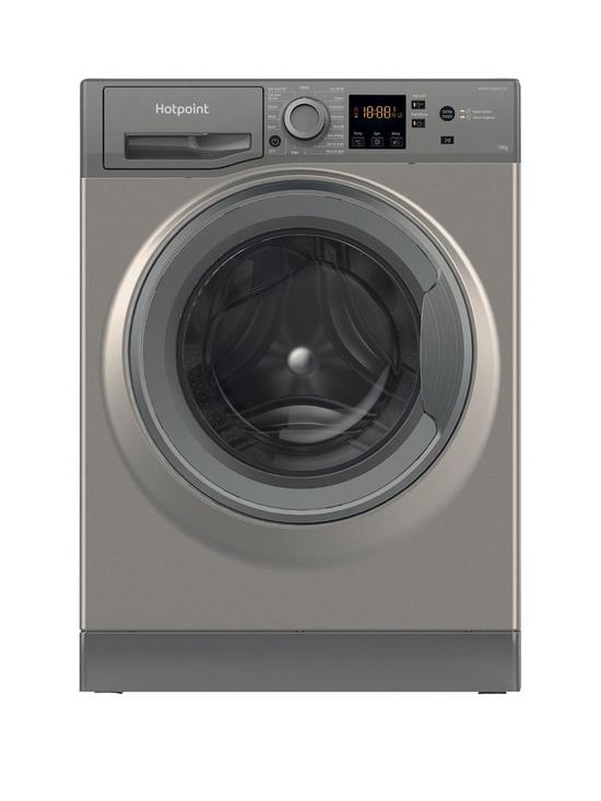 front image of hotpoint-nswm1043cggukn-10kg-washing-machine-with-1400-rpm-graphite-c-rated