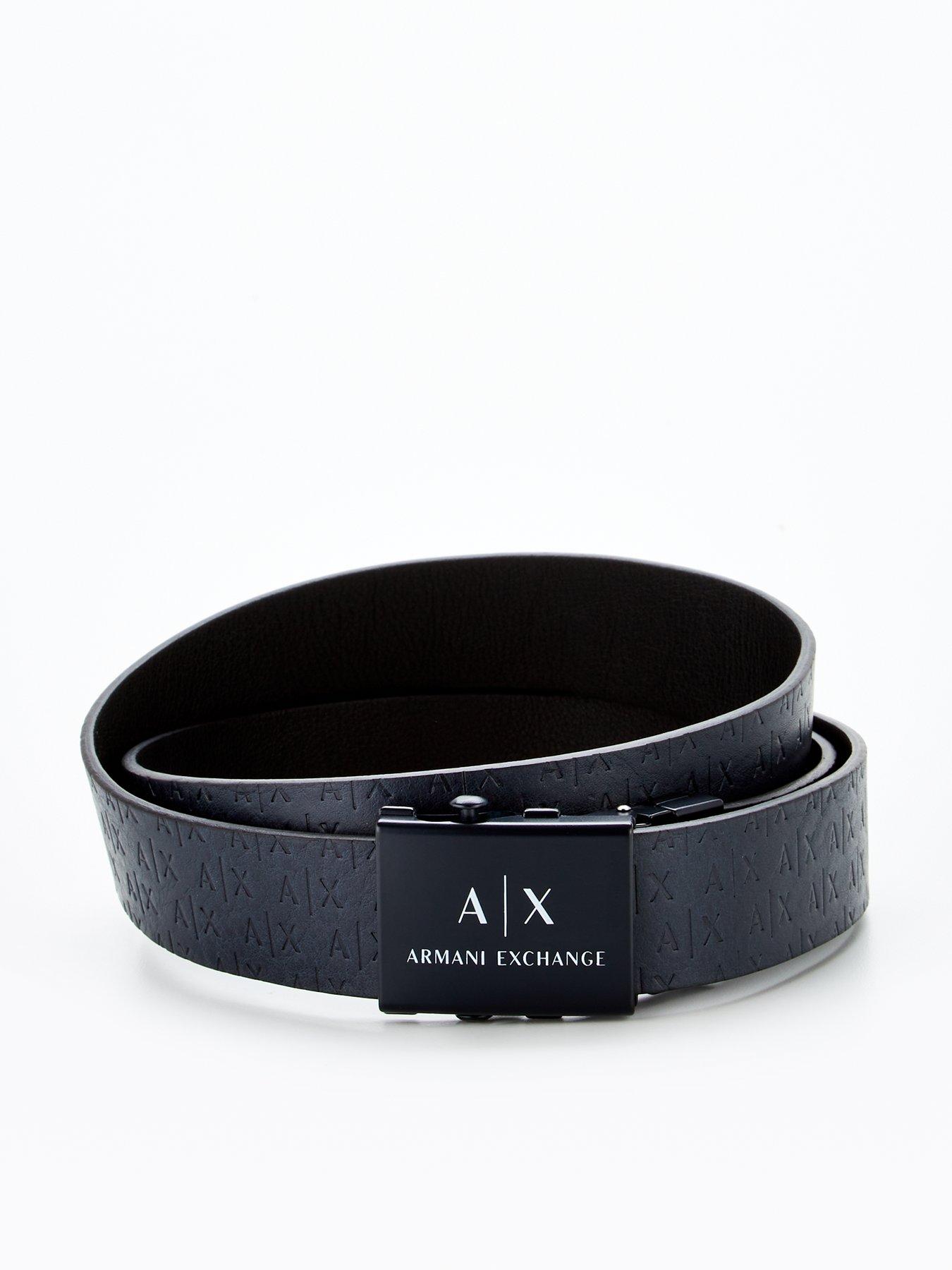 Armani Exchange Ax Plaque Reversible Leather Belt 