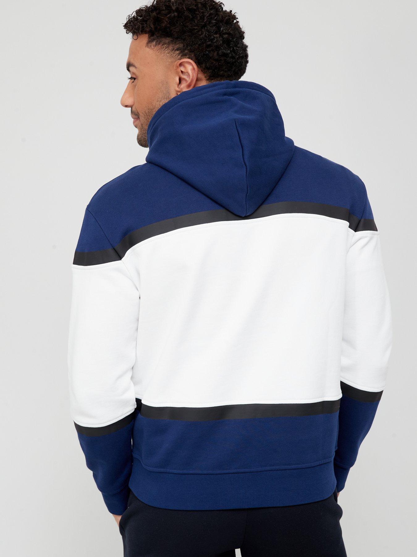 Armani Exchange Colourblock Overhead Hoodie - Blue 