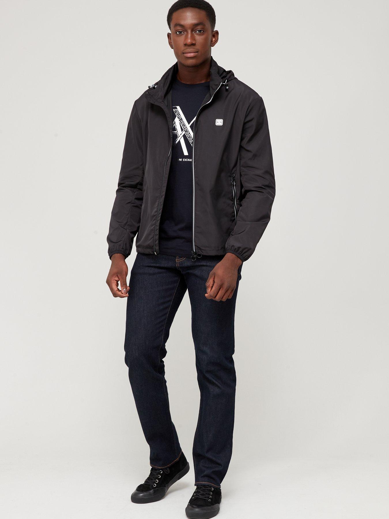 Armani exchange faux shearling hotsell worker jacket in black