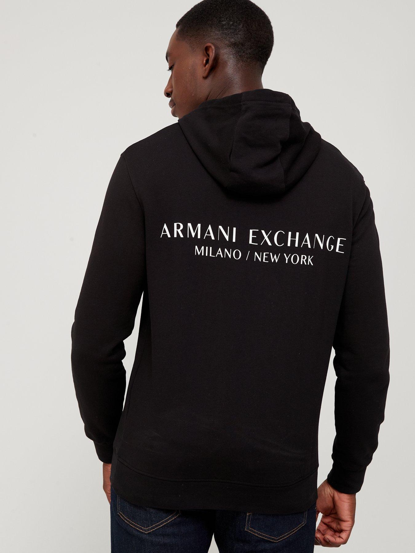 Armani Exchange Centre Chest Logo & Back Print Overhead Hoodie 