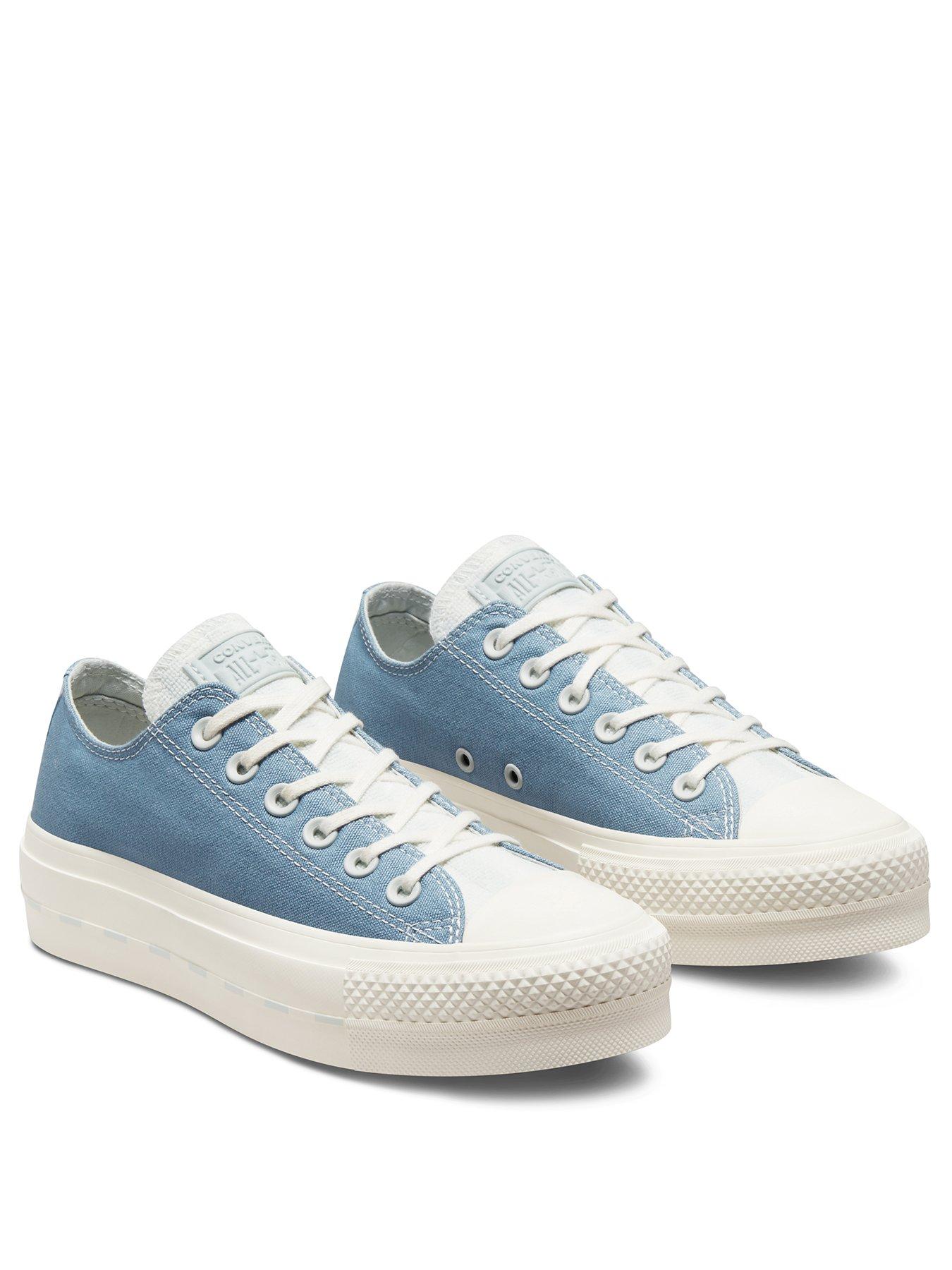 Trainers Chuck Taylor All Star Lift Crafted Canvas Platform Ox Plimsoll - Blue/Silver