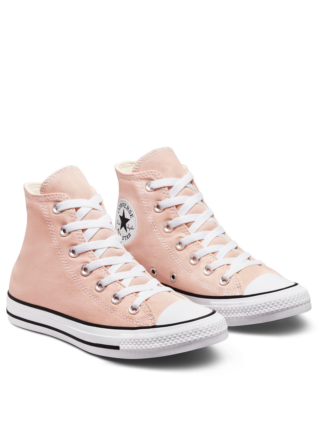 Women Chuck Taylor All Star Partially Recycled Cotton Hi Top Trainers - Pink/White