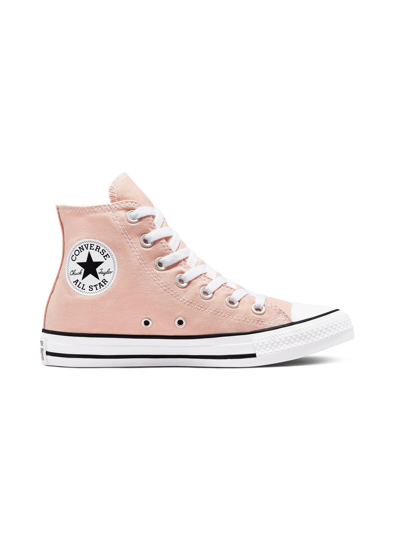 Women Chuck Taylor All Star Partially Recycled Cotton Hi Top Trainers - Pink/White