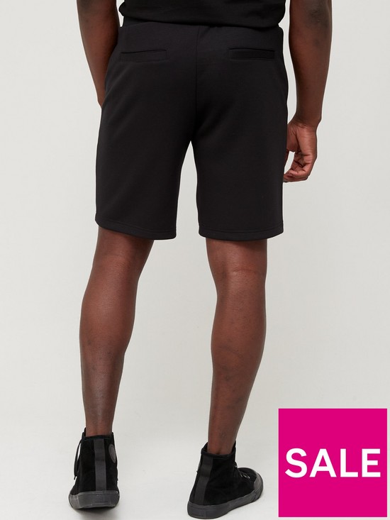 stillFront image of armani-exchange-pgold-label-jersey-shorts-ndash-blackp