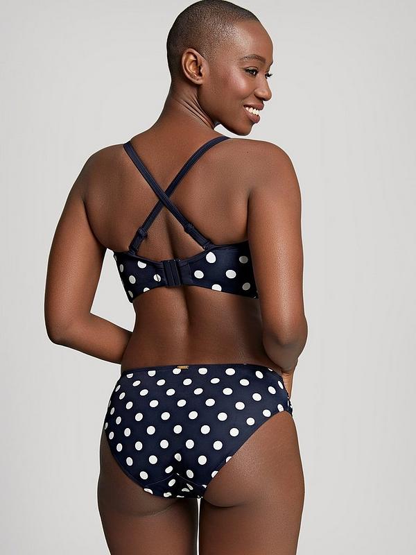Panache Anya Riva Spot Twist Bandeau Bikini Top - Navy/Cream | very.co.uk