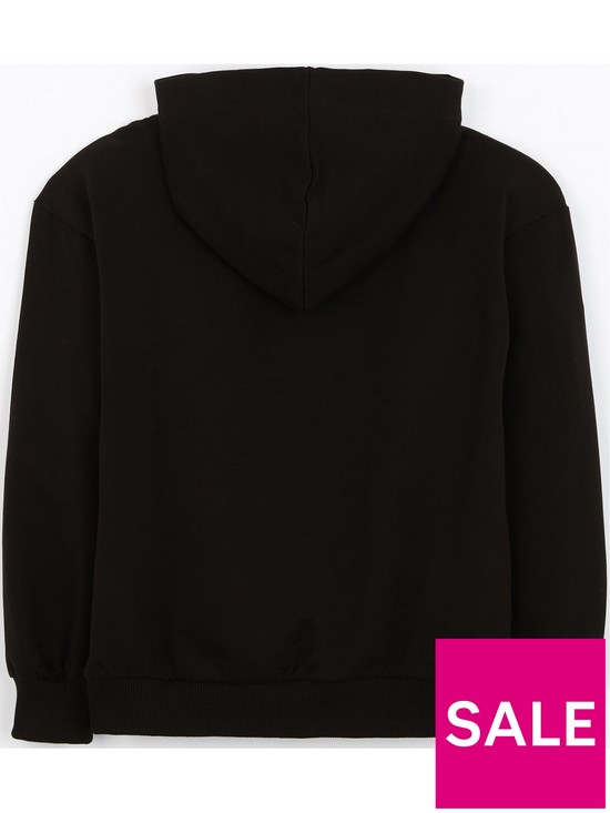 stillFront image of roberto-cavalli-kids-logo-hoodie-black