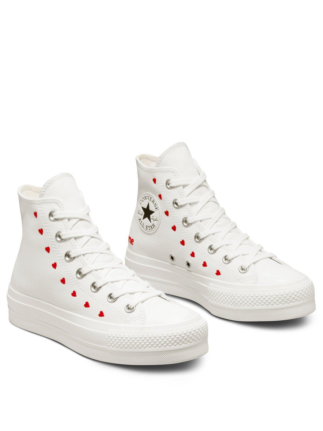 Chuck Taylor All Star Lift Hi Top Plimsolls White Red