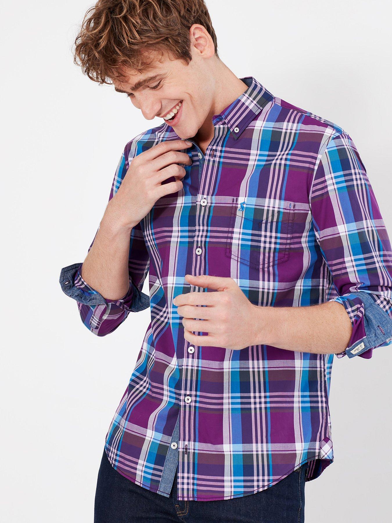 purple checkered dress shirt