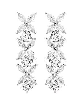 jon richard cubic zirconia crystal floral tennis drop earring