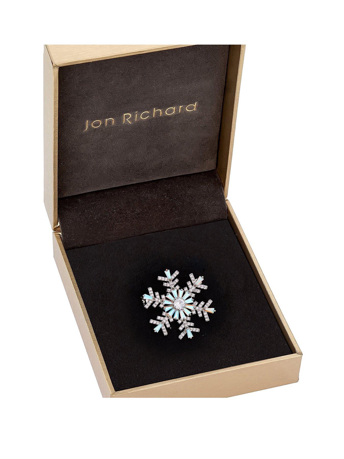 Jewellery & watches - GIFT BOXED RHODIUM PLATE CUBIC ZIRCONIA SNOWFLAKE BROOCH