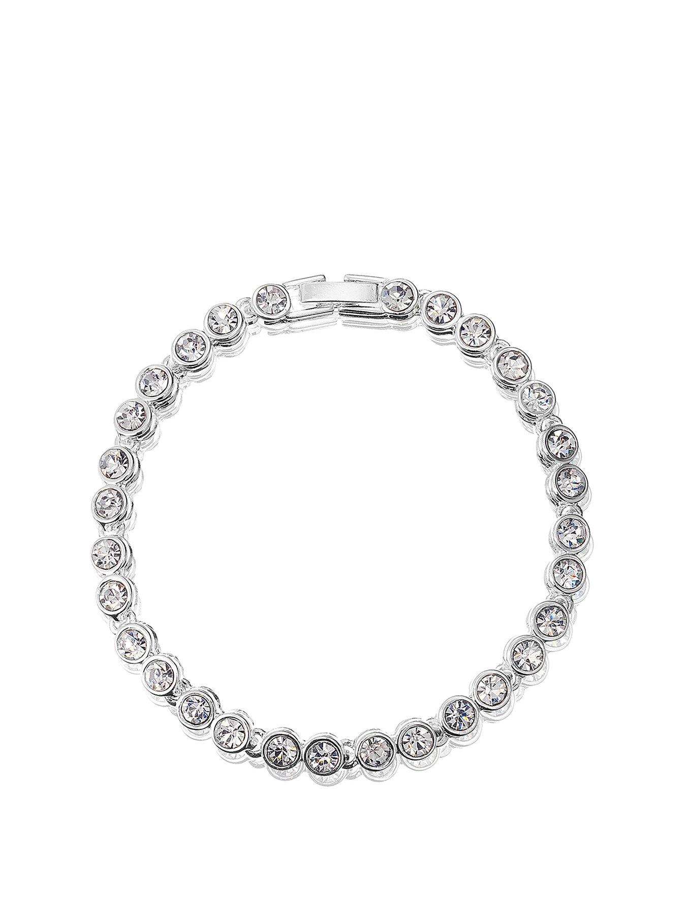 Product photograph of Jon Richard Silver Plated Cz Tennis Bracelet from very.co.uk