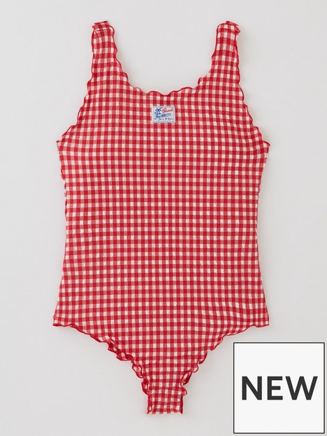 tommy-hilfiger-girls-gingham-swimsuit-red