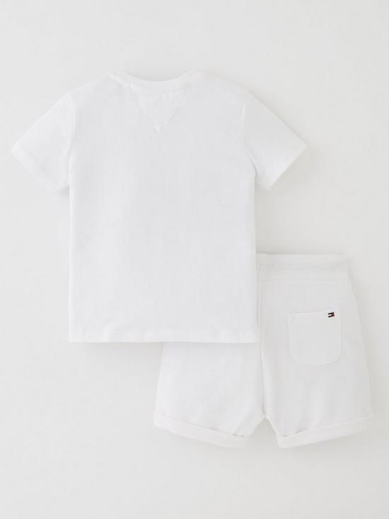 back image of tommy-hilfiger-baby-essential-short-and-t-shirt-set-white