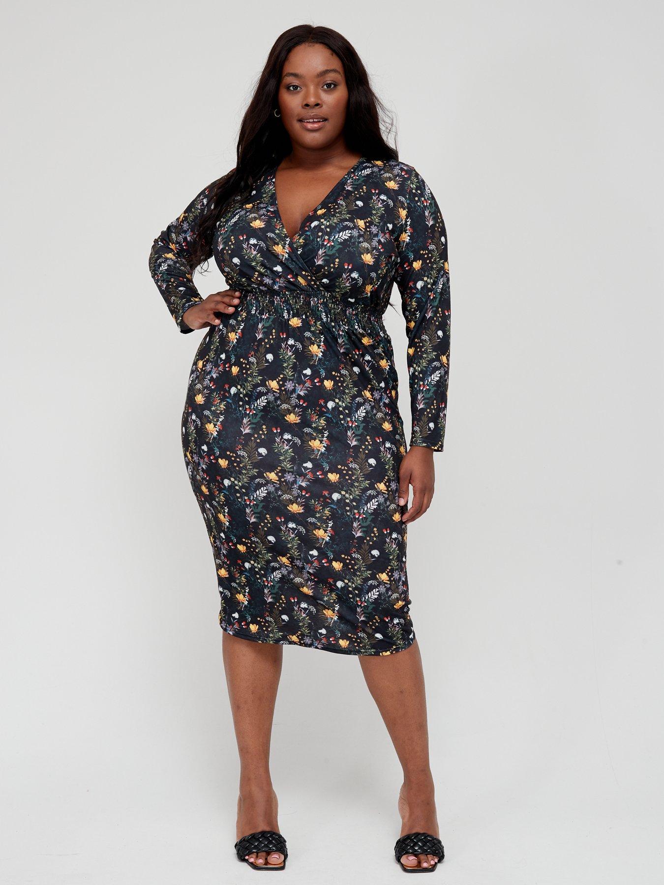 jersey midi dress plus size