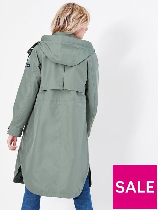 stillFront image of joules-helmsley-longline-hooded-raincoat-green