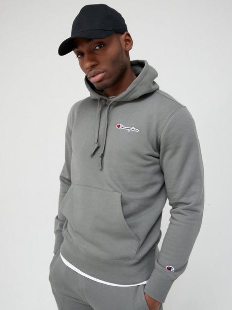 champion-small-logo-hoodie-grey
