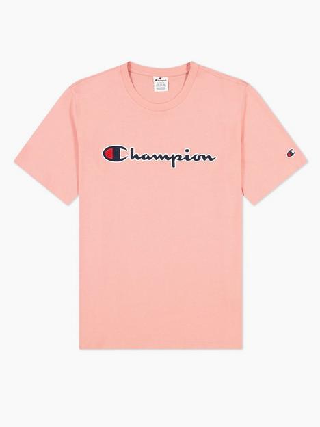 champion-logo-crewneck-t-shirt-pink