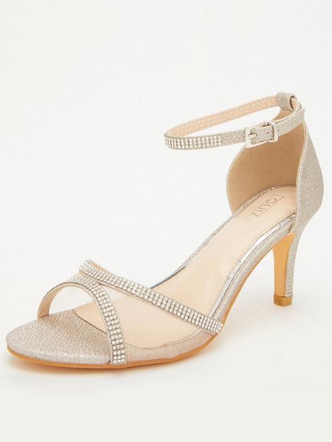 quiz-shimmer-mesh-front-heeled-sandals